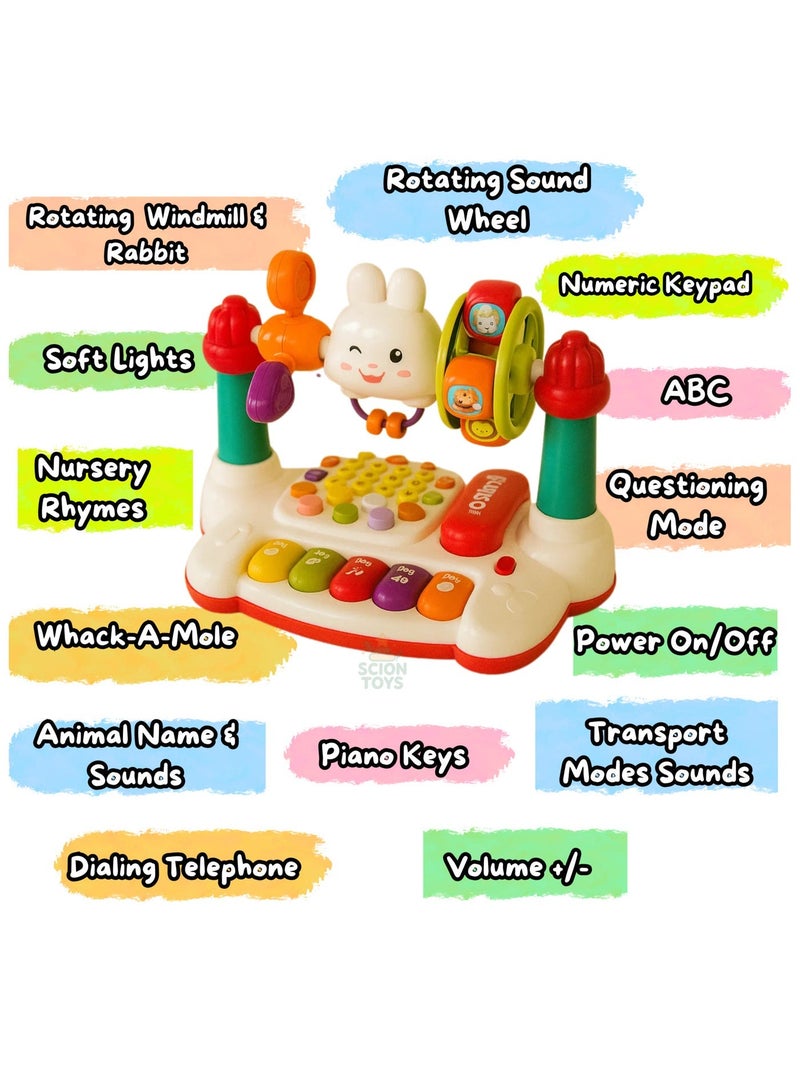 ألعاب سيون 10 في 1 ألعاب موسيقية للأطفال الصغار من عمر 1 إلى 3 سنوات، تنمية المهارات الحركية الدقيقة وفقًا لمبدأ مونتيسوري، بيانو، حيوان، مركبة، هاتف، لعبة تعليمية تفاعلية، هدية للبنات والأولاد من عمر 1 إلى 3 سنوات - Image 5